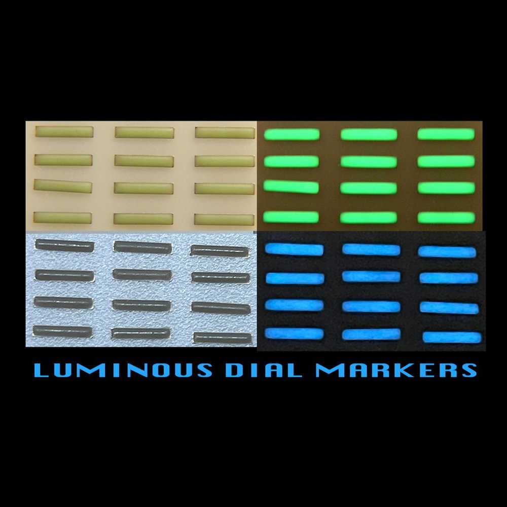 Watch Dial Luminous hour markers Green or Blue watch parts